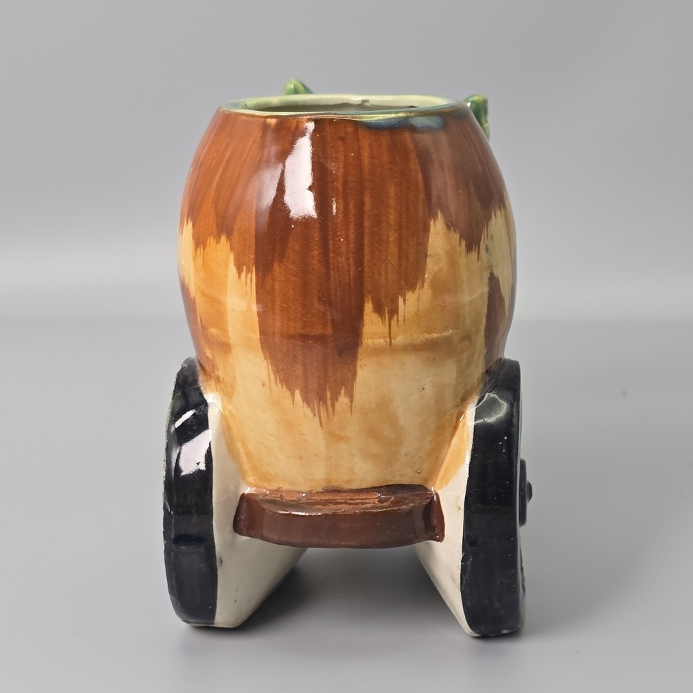 Vintage Occupied Japan Donkey Cart Planter Ceramic Burro Wagon Planter Figurine - Picture 6 of 11